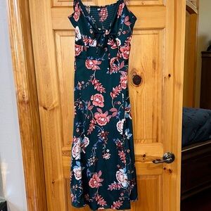 Floral Green and Pink Women's Dress